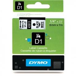 CINTA LAMINADA PARA DYMO AR 43613 D1 6MM BLANCO LETRA NEGRA