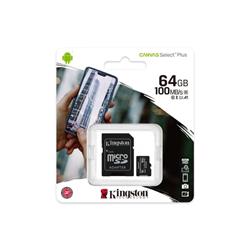 MEMORIA MICRO SD KINGSTON 64GB UHS-I (U1) ADAP CLASE 10 80MB/S CANVAS