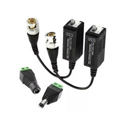 PAR DE BALUN PARA CAMARA DE SEGURIDAD + FICHA PLUG