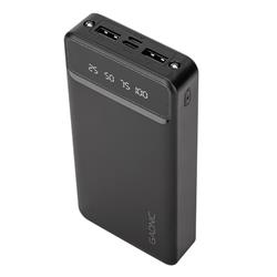 CARGADOR PORTÁTIL GADNIC K43 20000 MAH 2 PUERTOS USB + DISPLAY COLOR NEGRO