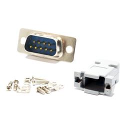 CONECTOR DB9 MACHO 9 CONTACTOS PARA CABLE CON TAPA PLÁSTICA