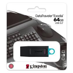 PENDRIVE KINGSTON DATATRAVELER EXODIA PACK X 2 USB 3.2 64 GB CELESTE