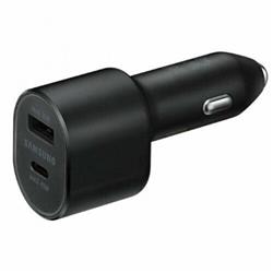 CARGADOR DUO PARA AUTO SAMSUNG - TYPE-C & USB A - (25W + 15W) - SIN CABLE - NEGRO