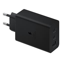 ADAPTADOR TRIO DE CARGA SUPER RAPIDA SAMSUNG - (65W) - TYPE-C & USB-A - SIN CABLE - NEGRO