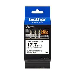 CINTA TERMOCONTRAÍBLE BROTHER HSE241 NEGRO Y BLANCO 17,7 MM