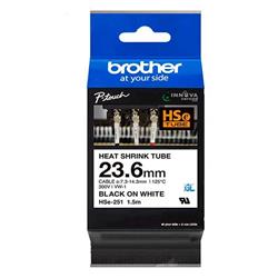 CINTA TERMOCONTRAÍBLE BROTHER HSE251 NEGRO Y BLANCO 23,6 MM