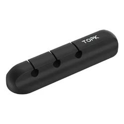 ORGANIZADOR DE CABLES TOPK ADHESIVO X3 NEGRO