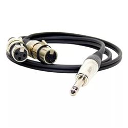 CABLE MINIPLUG ESTEREOS HAMC 3,5 A 2 - SALIDA CANON XLR MACHO SIN RUIDO 3MTS