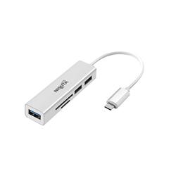 ADAPTADOR NISUTA USB C 3.1 A HUB 3 PUERTOS USB 3.0 Y LECTOR DE TARJETAS