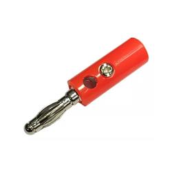 CONECTOR PLUG GENERICO BANANA MACHO DUAL ROJO