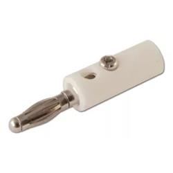 CONECTOR PLUG GENERICO BANANA MACHO DUAL BLANCO