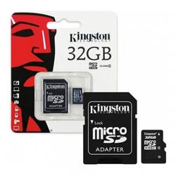 MEMORIA MICROSD KINGSTON 32GB UHS-I (U1) ADAP CLASE 10 80MB/S CANVAS