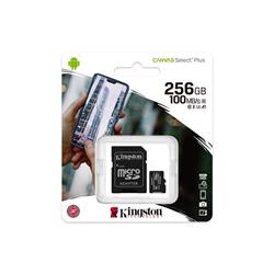 MEMORIA MICROSD KINGSTON 256GB UHS-I (U1) ADAP CLASE 10 100/85MB/S CANVAS SELECT PLUS