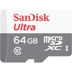 MEMORIA MICRO SD HC SANDISK ULTRA 64GB ULTRA 80MB/S ADAP CLASE 10