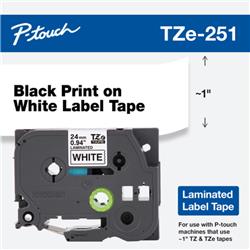 CINTA LAMINADA BROTHER TZE251 24MM X 8M - NEGRO/BL