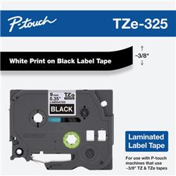 CINTA LAMINADA BROTHER TZE325 NEGRO Y BLANCO 9 MM DE ANCHO X 8 METROS DE LARGO.